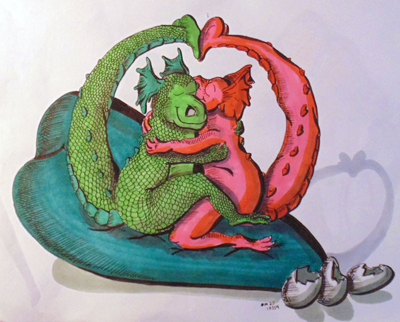 Image showing an art piece called Dragon Love by David Mielcarek on 20201014