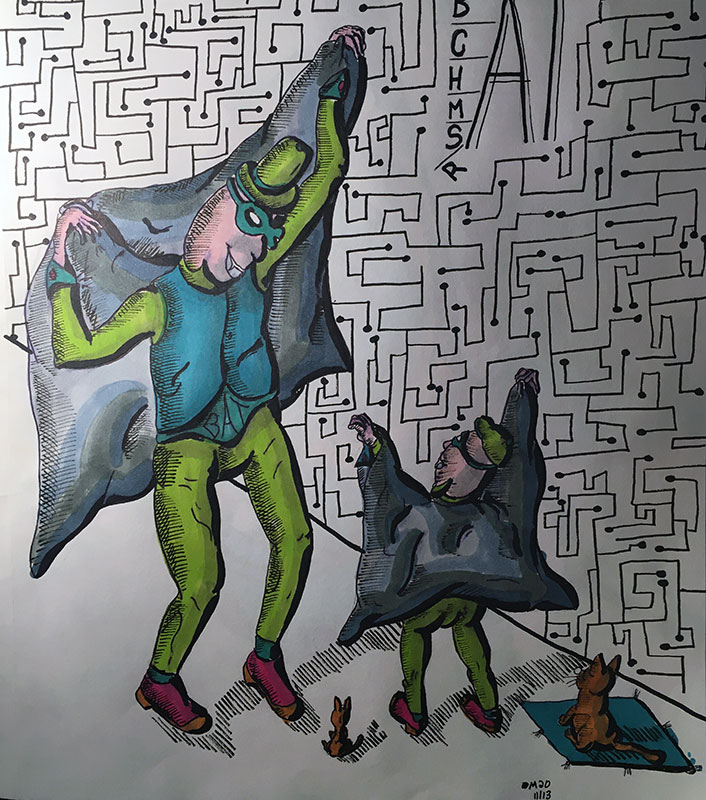 Image showing an art piece called Bat, Cat, Hat, Mat, Sat, Rat by David Mielcarek on 20201113