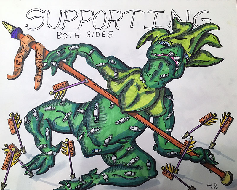 Image showing an art piece called Supporting Both Sides by David Mielcarek on 20210113