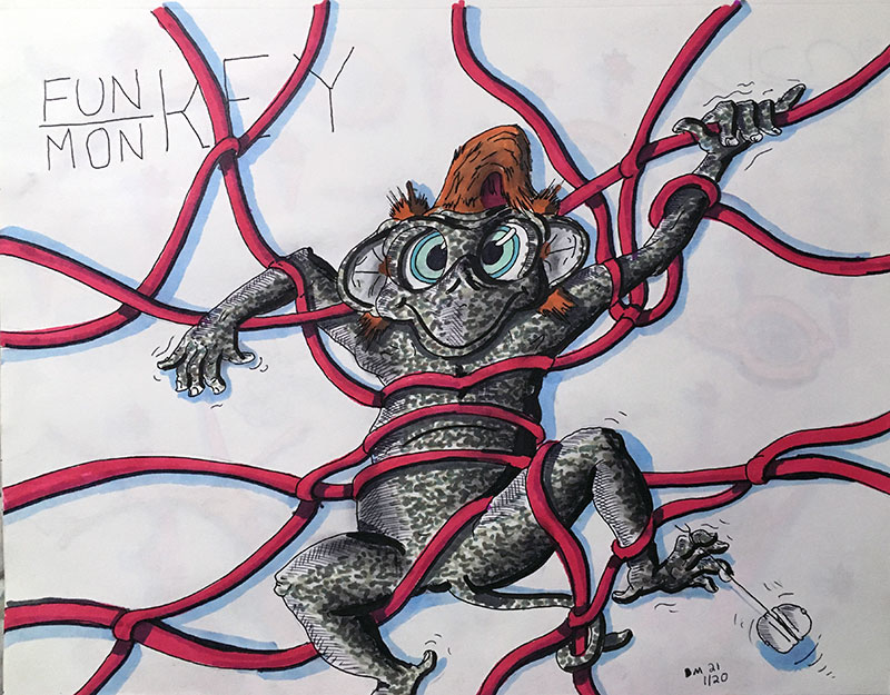 Image showing an art piece called Funky Monkey by David Mielcarek on 20210120