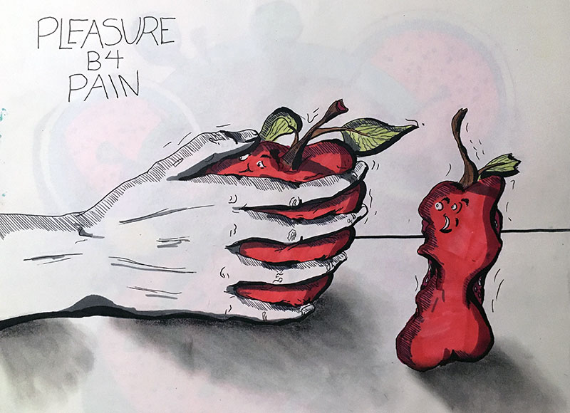 Image showing an art piece called Pleasure B4 Pain by David Mielcarek on 20210206