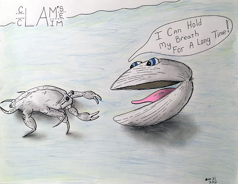 Image showing an art piece called Clam's Lame Claim by David Mielcarek on 20210212