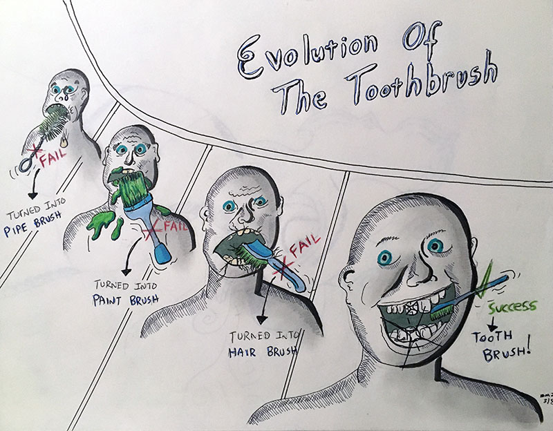 Image showing an art piece called Evolution Of The Toothbrush by David Mielcarek on 20210308