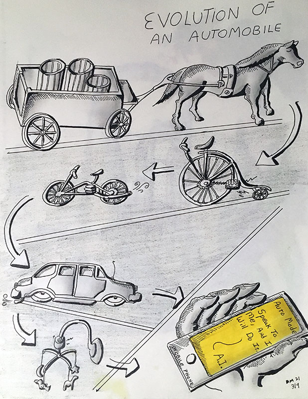 Image showing an art piece called Evolution Of An AutoMobile by David Mielcarek on 20210309