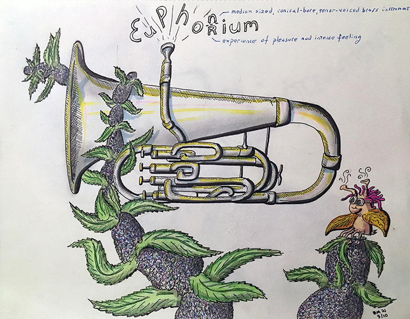 Image showing an art piece called Euphonium Eurphorium by David Mielcarek on 20210310