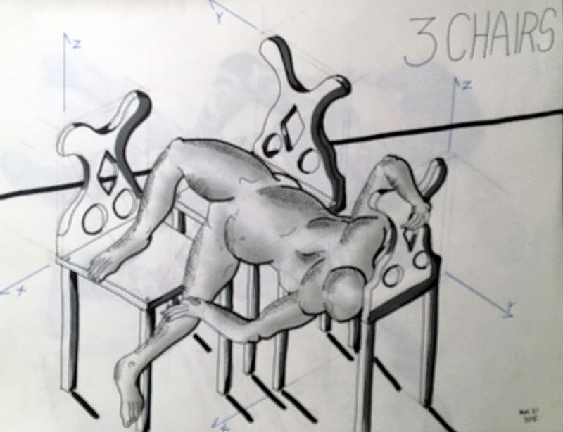 Image showing an art piece called 3 Chairs by David Mielcarek on 20210315