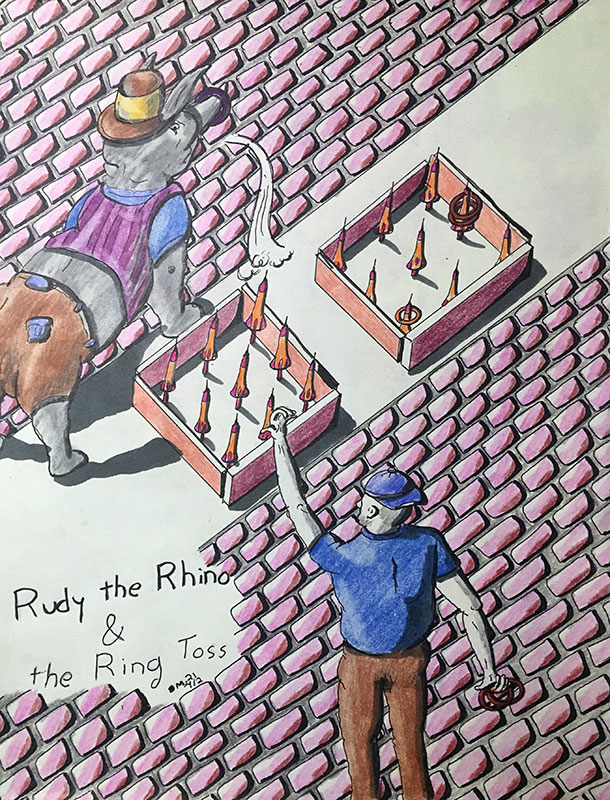 Image showing an art piece called Rudy The Rhino by David Mielcarek on 20210402
