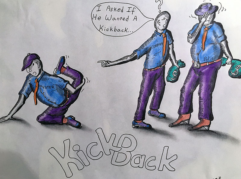 Image showing an art piece called Kickback by David Mielcarek on 20210627