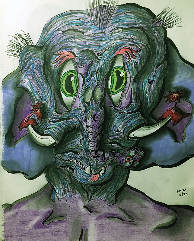 Image showing an art piece called From The Depths Of Imagination: A Purplish Elephant Creature by David Mielcarek on 20210624