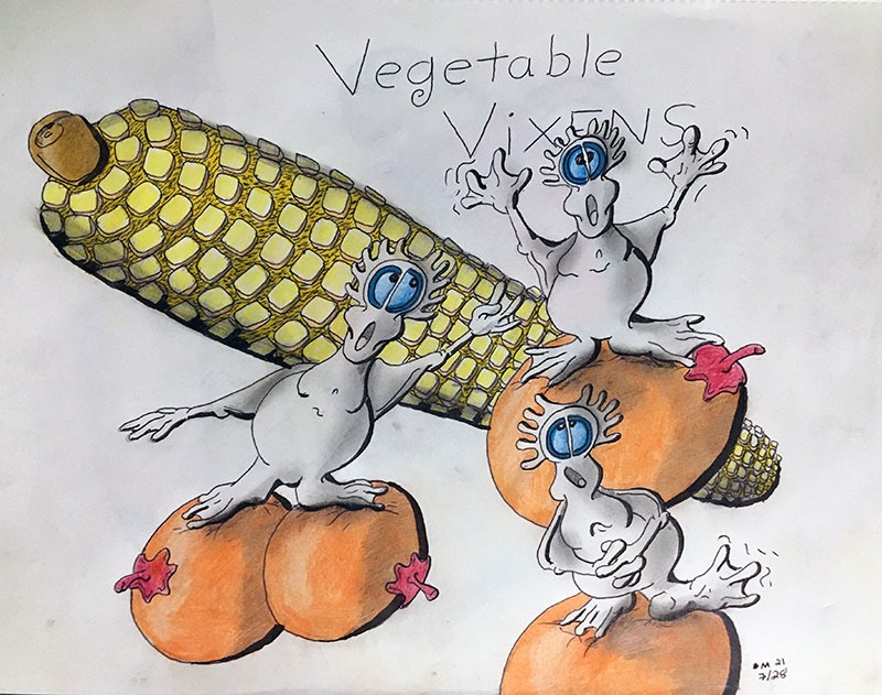 Image showing an art piece called Vegetable Vixens by David Mielcarek on 20210728