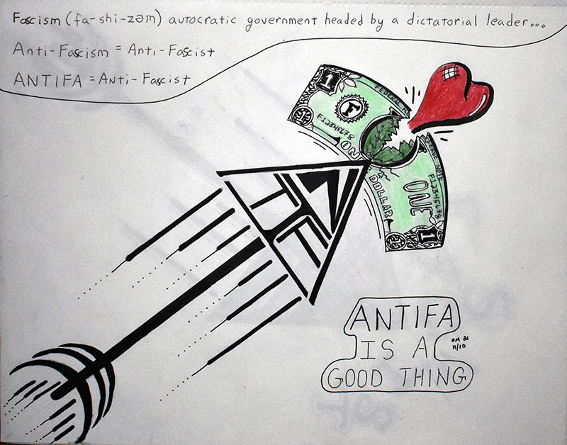 Image showing an art piece called Antifa Is A Good Thing by David Mielcarek on 20211110