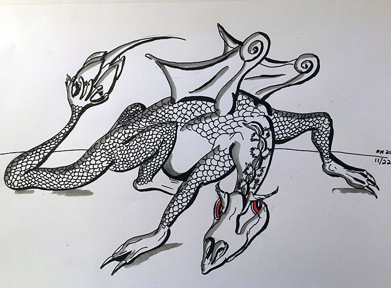 Image showing an art piece called Dragon Doodle by David Mielcarek on 20211122