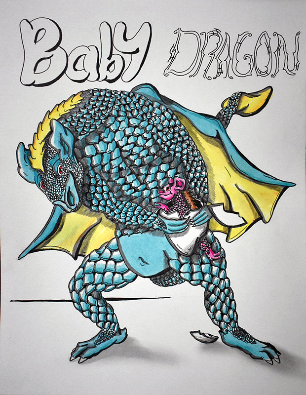 Image showing an art piece called Baby Dragon by David Mielcarek on 20211221
