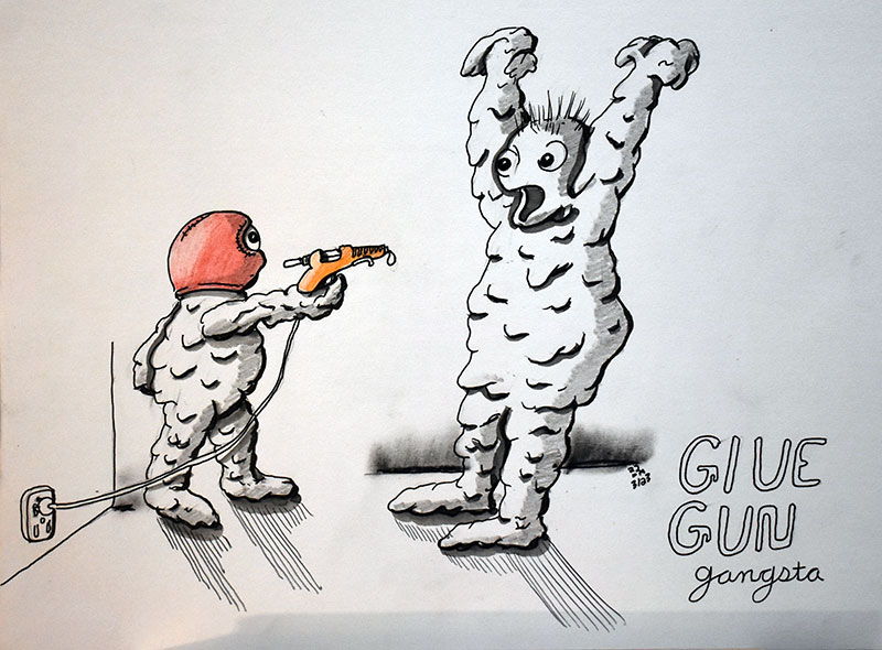 Image showing an art piece called Glue Gun Gangsta by David Mielcarek on 20220323