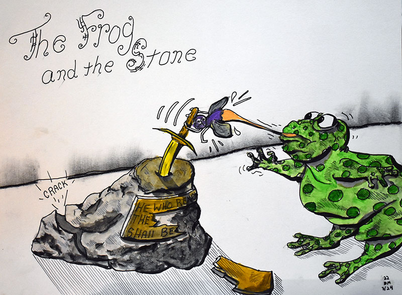 Image showing an art piece called The Frog and the Stone by David Mielcarek on 20220324