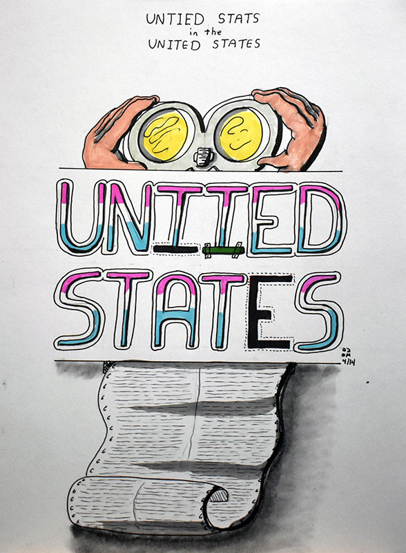 Image showing an art piece called Untied Stats in the United States by David Mielcarek on 20220414