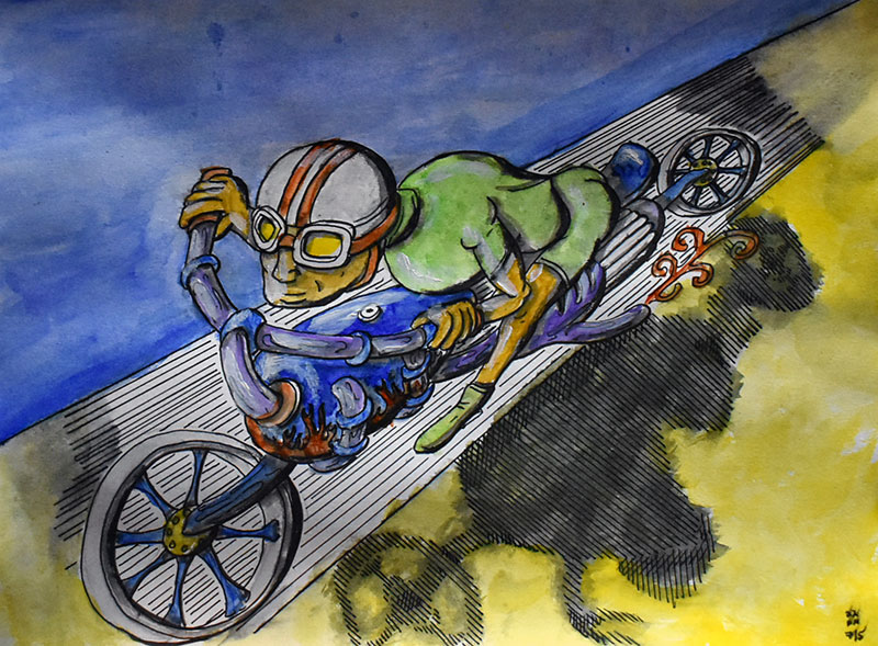 Image showing an art piece called Motorbike Rider by David Mielcarek on 20220705