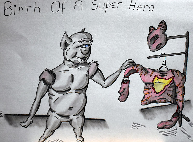 Image showing an art piece called Birth of a Super Hero by David Mielcarek on 20220713