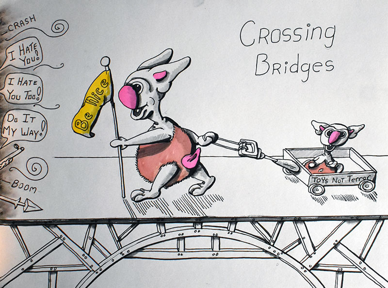 Image showing an art piece called Crossing Bridges by David Mielcarek on 20220824