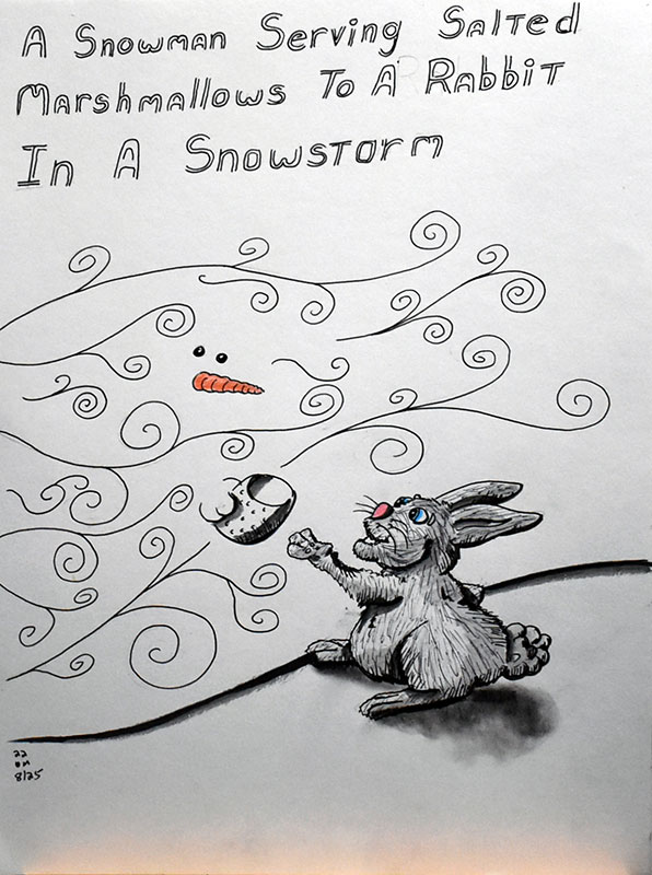 Image showing an art piece called Snowman In A Snowstorm by David Mielcarek on 20220825