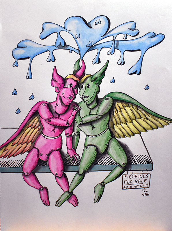 Image showing an art piece called Two Dragon Figures In Love by David Mielcarek on 20220916