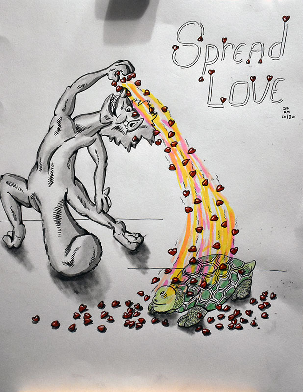 Image showing an art piece called Spread Love by David Mielcarek on 20221030