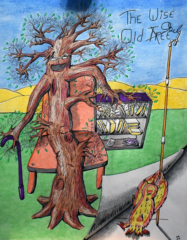 Image showing an art piece called The Wise Old Tree/Owl by David Mielcarek on 20221102