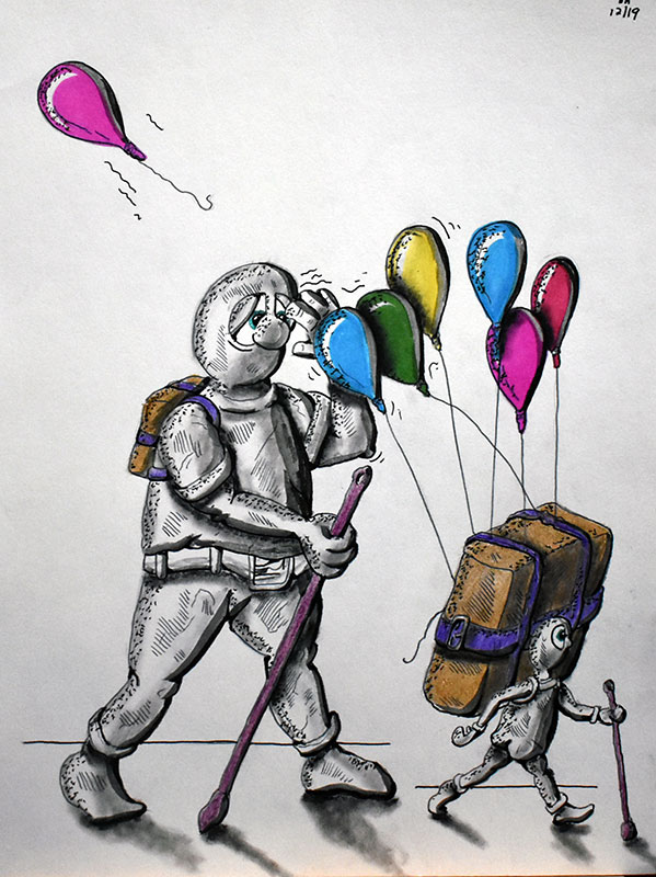 Image showing an art piece called Balloon Backpack by David Mielcarek on 20221219
