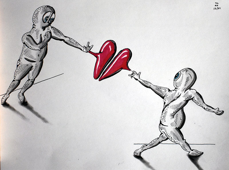 Image showing an art piece called Tossing Love At The Other by David Mielcarek on 20221221