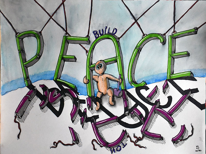 Image showing an art piece called Build Peace - Not War by David Mielcarek on 20221230