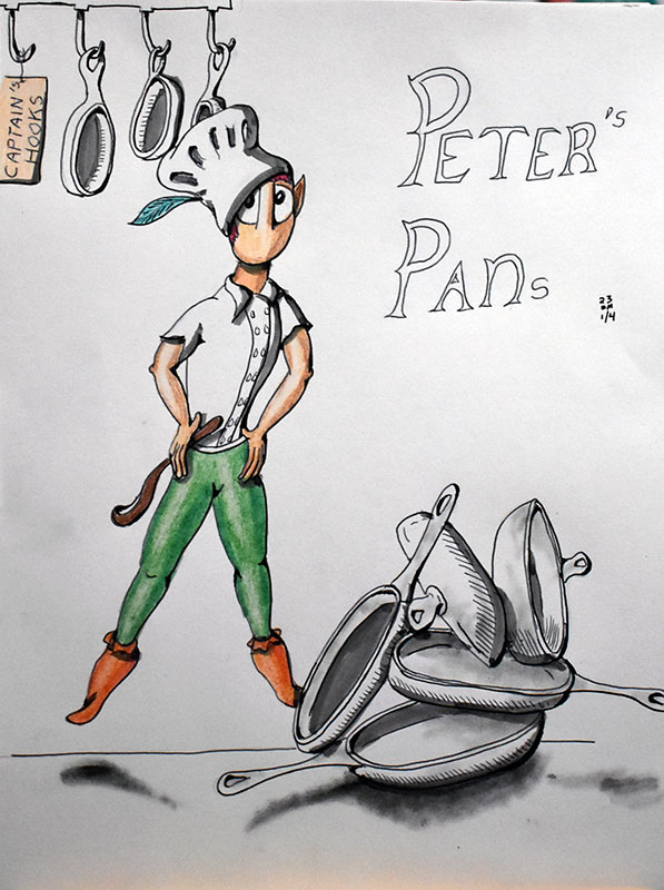 Image showing an art piece called Peter's Pans - Captain's Hooks by David Mielcarek on 20230104