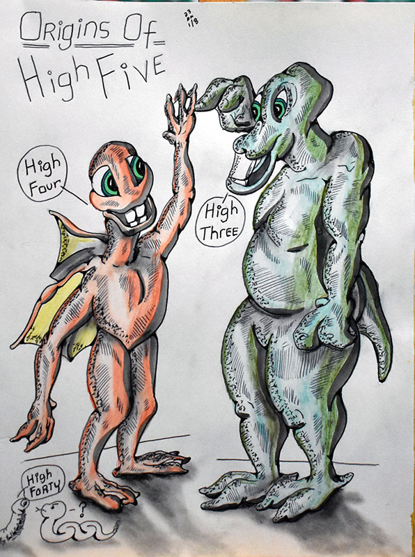 Image showing an art piece called Origins Of High Five by David Mielcarek on 20230108