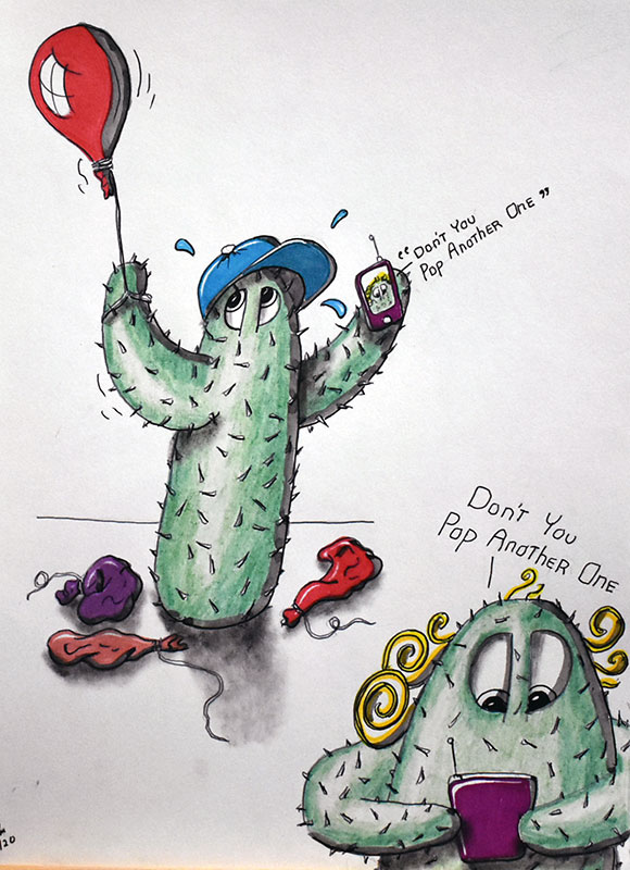 Image showing an art piece called Cactus Balloons by David Mielcarek on 20230120