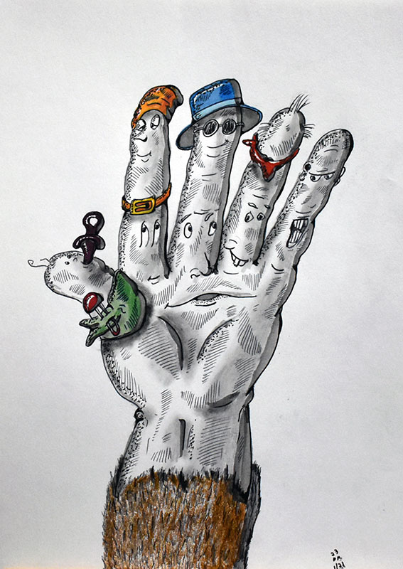Image showing an art piece called Finger Family by David Mielcarek on 20230121