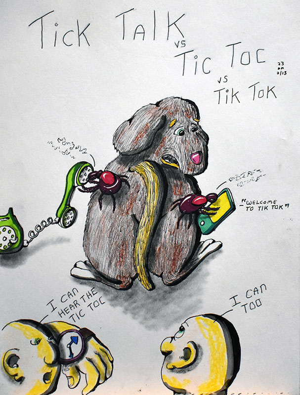 Image showing an art piece called Tick Talk vs Tic Toc vs Tik Tok by David Mielcarek on 20230213