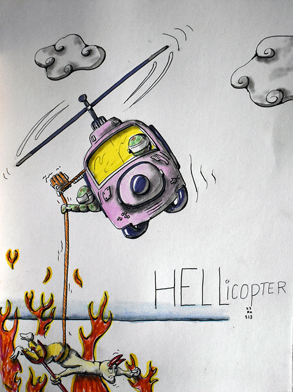 Image showing an art piece called HELLicopter by David Mielcarek on 20230303