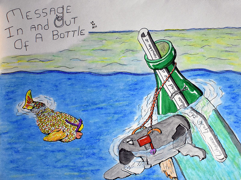 Image showing an art piece called Message In And Out Of A Bottle by David Mielcarek on 20230311