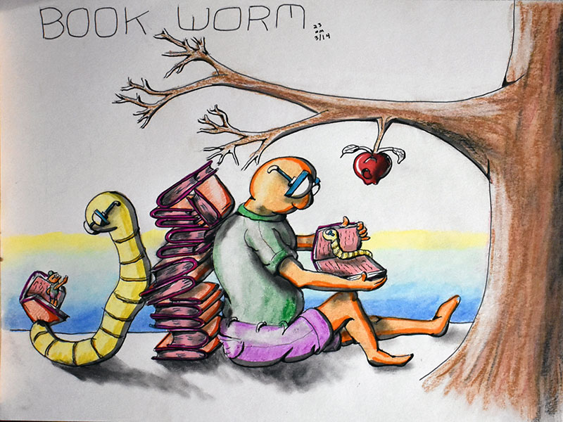 Image showing an art piece called Book Worm by David Mielcarek on 20230314