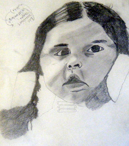 Image showing an art piece called Rendition Of Little Indian Girl by David Mielcarek on 20000928