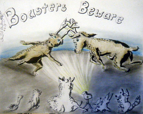 Image showing an art piece called Boasters Beware by David Mielcarek on 20130606