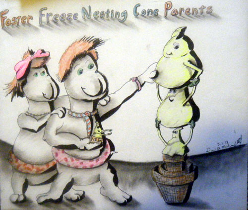 Image showing an art piece called Foster Freeze Nesting Cone Parents by David Mielcarek on 20130201