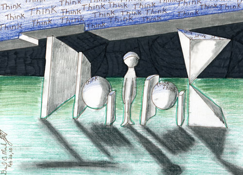 Image showing an art piece called Think by David Mielcarek on 20100226