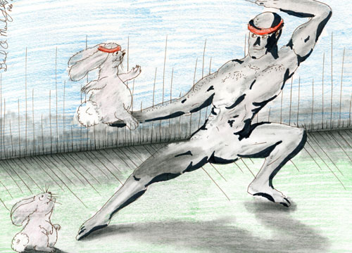 Image showing an art piece called Ninja Rabbit by David Mielcarek on 20100223