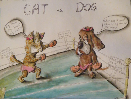 Image showing an art piece called Cat vs. Dog by David Mielcarek on 20170131