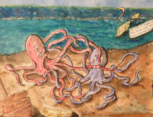 Image showing an art piece called Squid Wars by David Mielcarek on 20170301