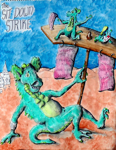 Image showing an art piece called The Sit Down Strike by David Mielcarek on 20170512