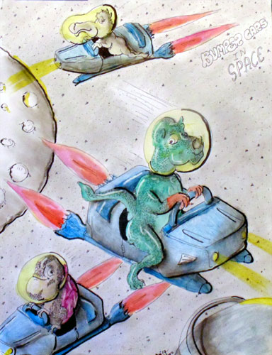 Image showing an art piece called Bumper Cars In Space by David Mielcarek on 20170718
