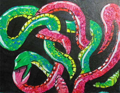 Image showing an art piece called Just Snakes by David Mielcarek on 20190926