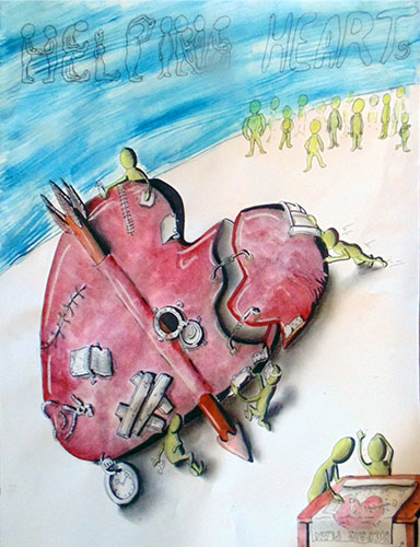 Image showing an art piece called Helping Hearts by David Mielcarek on 20191025