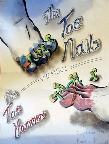 Image showing an art piece called The Toe Nails Versus The Toe Hammers by David Mielcarek on 20200109